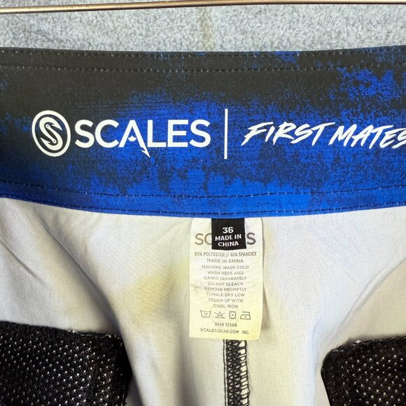 Scales First Mates Blue‑Black Hybrid Stretch Boardshorts – 36 Waist - Picture 8 of 15
